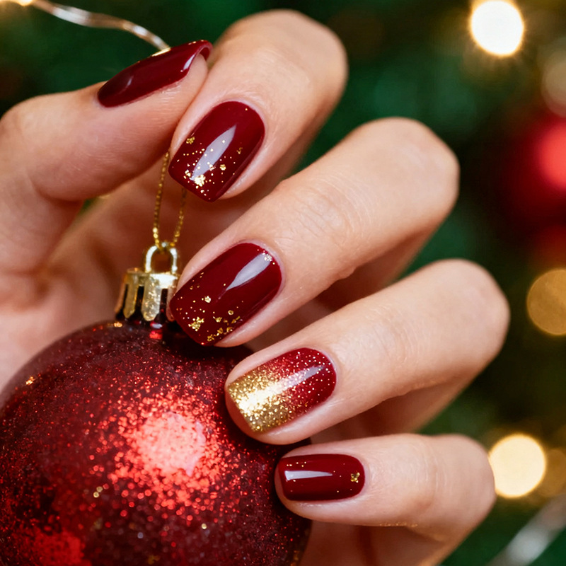 24 قطعة من أظافر الأكريليك الك - مراجعة Nail Art Red Wine وسعره