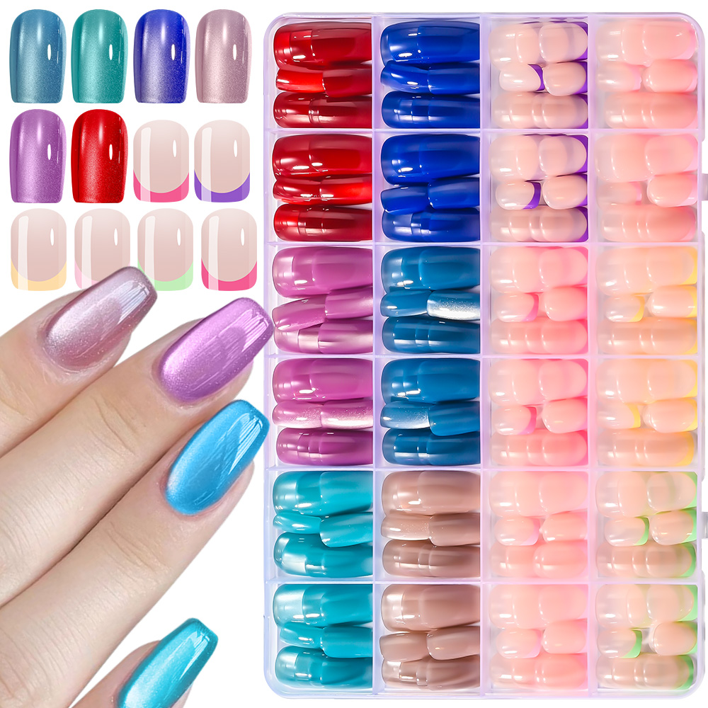 288 قطعة أظافر صناعية ملونة عي - مراجعة Nail Art French Nails وسعره