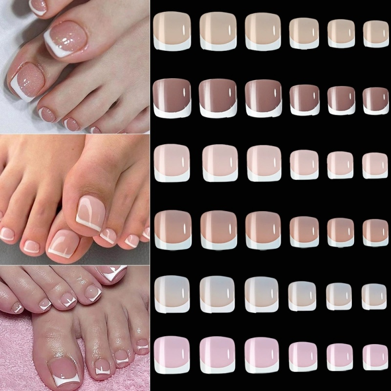 120 قطعة من أظافر القدم الاصطن - مراجعة Nail Art French Nails وسعره