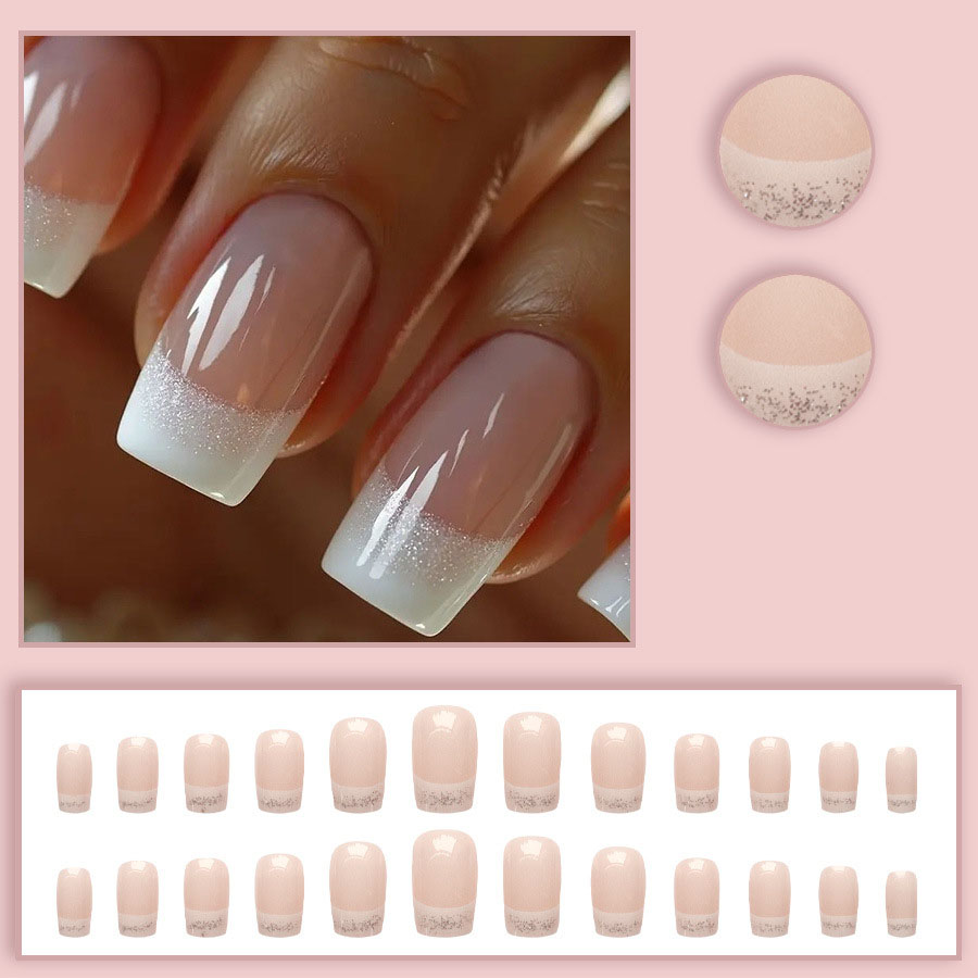 24 قطعة/مجموعة أظافر صناعية مت - مراجعة Nail Art French Nails وسعره