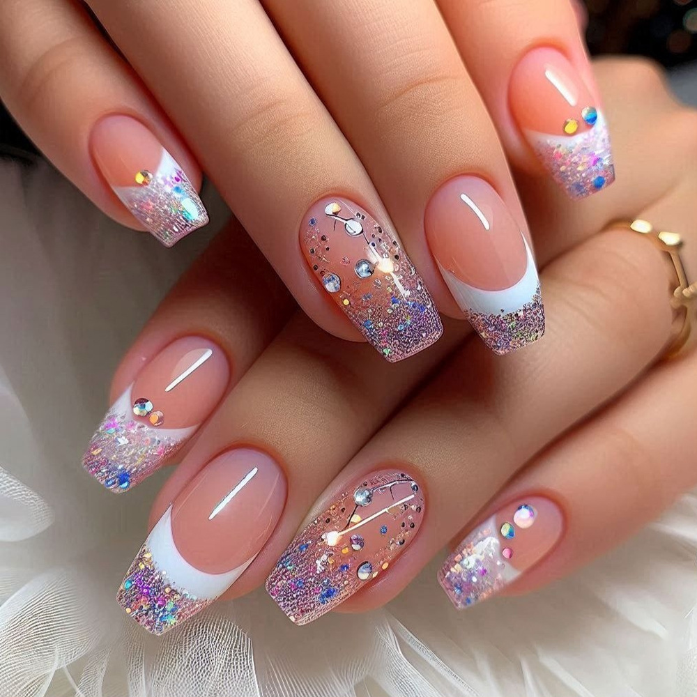 24 قطعة/المجموعة/مجموعة أظافر  - مراجعة Nail Art French Nails وسعره