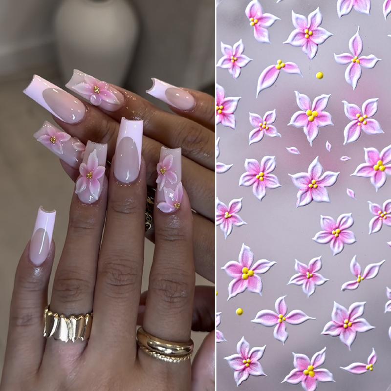 ملصقات فنية للأظافر بتصميم زهر - مراجعة Nail Art Ombre Pink وسعره