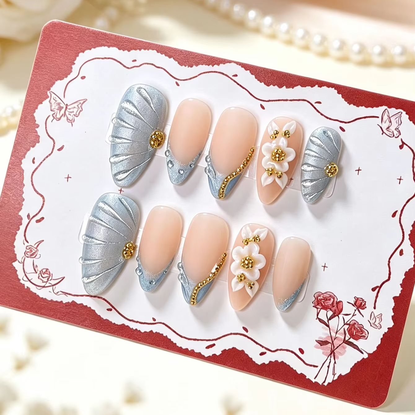 10 قطع من الأظافر الاصطناعية ا - مراجعة Nail Art French Nails وسعره