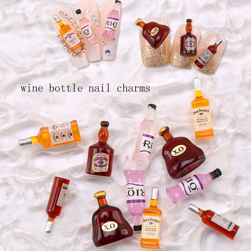 20 * قطعة زجاجة نبيذ جديدة مسم - مراجعة Nail Art Red Wine وسعره