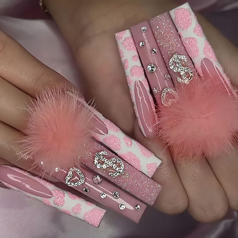 24 قطعة مربع طويل جدًا اضغط عل - مراجعة Nail Art French Nails وسعره