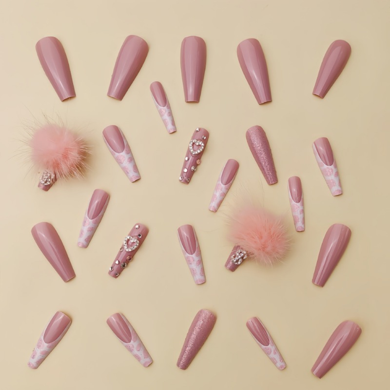 24 قطعة مربع طويل جدًا اضغط عل - مراجعة Nail Art French Nails وسعره