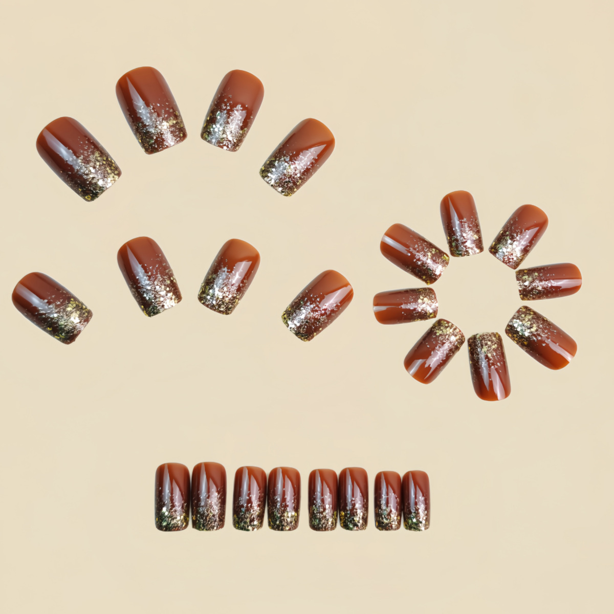 أظافر صناعية قصيرة متوسطة متدر - مراجعة Nail Art French Nails وسعره